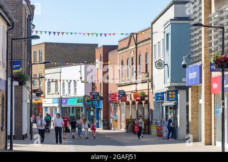 Pedestrianised High Street, Huntingdon, Cambridgeshire, England, United Kingdom Stock Photo