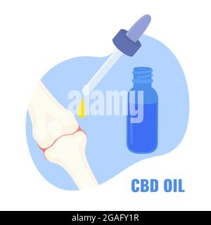 Osteoporosis treatment with CBD oil, conceptual illustration Stock Photo