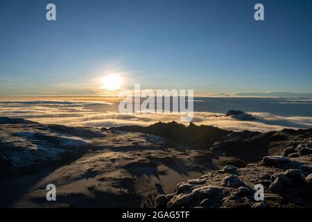 Top of Mount Kilimanjaro, Africa's highest point Stock Photo
