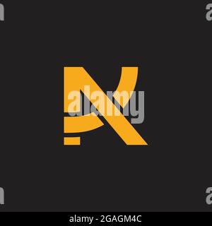 letter ak linked arrow simple geometric line logo vector Stock Vector