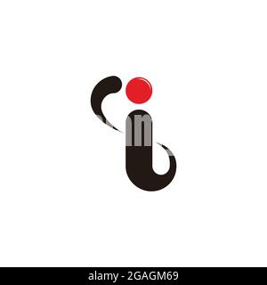 letter ib simple curves swoosh motion logo vector Stock Vector