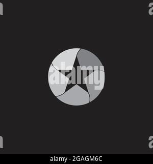 circle star paper fold design quality symbol vector Stock Vector