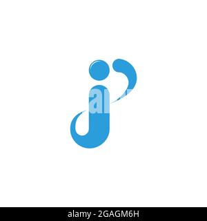 letter jp simple curves swoosh motion logo vector Stock Vector