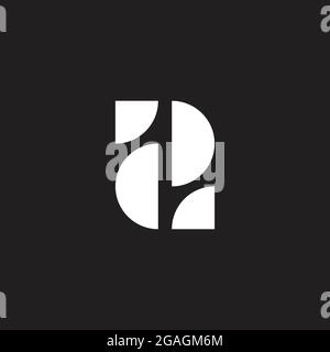 number 2 curves basic shape logo vector Stock Vector