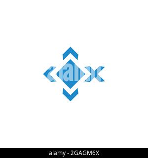 letter x square frame geometric symbol logo vector Stock Vector