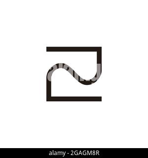 letter z curves wavy geometric line logo vector Stock Vector