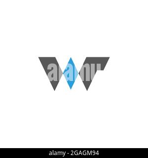 letter wr simple shape geometric logo vector Stock Vector