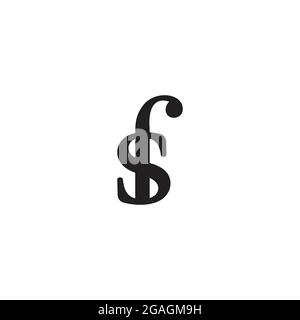 letter fs simple linked font flat design logo vector Stock Vector