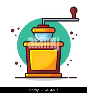coffee grinder manual isolated vector illustration in flat style Stock Vector