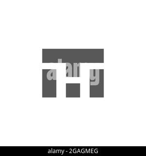 letter ht negative space geometric logo vector Stock Vector