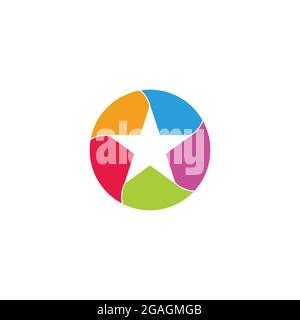 circle motion star product symbol logo vector Stock Vector