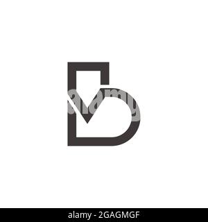 letter vb linked line design geometric logo vector Stock Vector