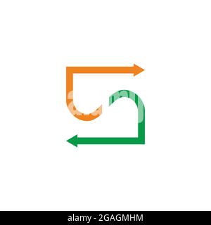 letter s abstract green hill arrow symbol logo vector Stock Vector