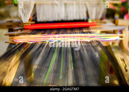 Traditional weaving in Pu Luong village Thanh Hoa province northern Vietnam Stock Photo