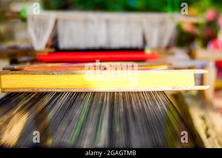 Traditional weaving in Pu Luong village Thanh Hoa province northern Vietnam Stock Photo