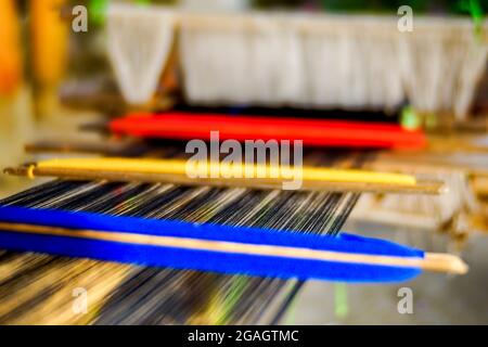 Traditional weaving in Pu Luong village Thanh Hoa province northern Vietnam Stock Photo