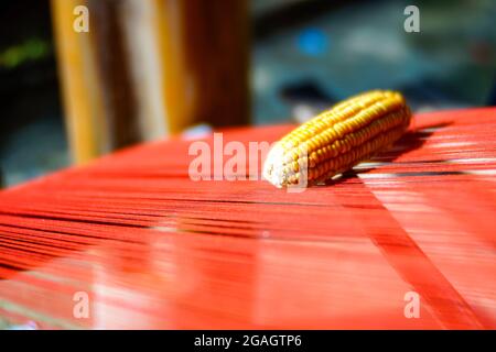 Traditional weaving in Pu Luong village Thanh Hoa province northern Vietnam Stock Photo