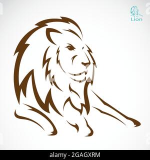 Vector image of an lion on white background Stock Vector