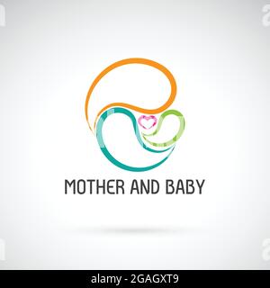 Vector icon of mother and baby design. Expression of love. Easy editable layered vector illustration. Stock Vector