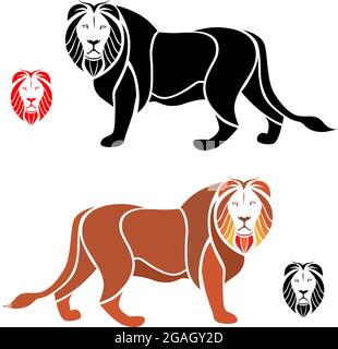 The male lion on a white background - vector Stock Vector