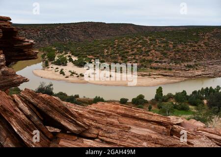 view of the Murchison River in Kalbarri National Park near Natures Window Stock Photo