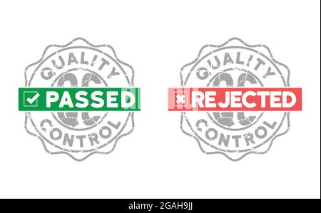 quality control passed or rejected badge icon set vector illustration Stock Vector