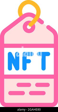 nft label line icon vector illustration Stock Vector Image & Art - Alamy