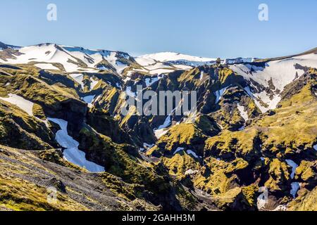 Rugged highland landscape of Thorsmoerk area, Iceland Stock Photo