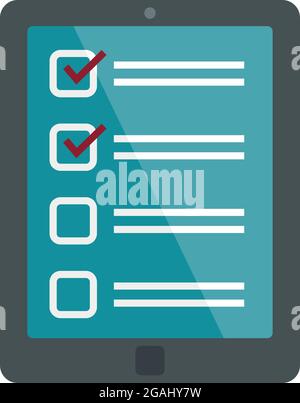 Inventory tablet icon. Flat illustration of inventory tablet vector ...