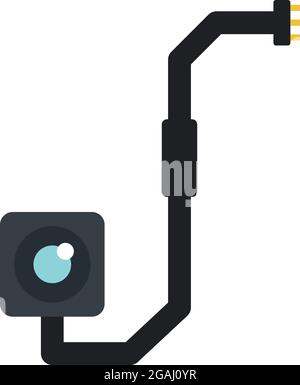 Broken phone camera icon. Flat illustration of broken phone camera vector icon isolated on white background Stock Vector