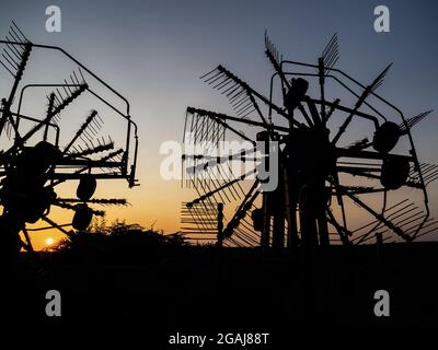 Making hay while the sun shines, agriculture in Devon, England. Stock Photo