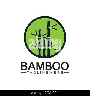 Bamboo Logo Template vector icon illustration design Stock Vector