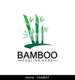 Bamboo Logo Template vector icon illustration design Stock Vector