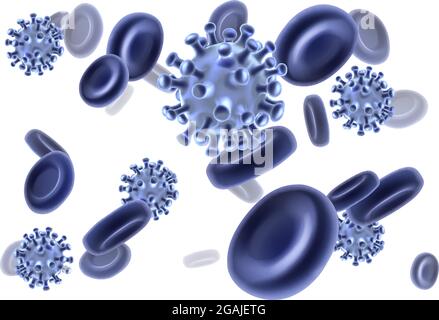Virus Blood Cells Molecules Concept Illustration Stock Vector