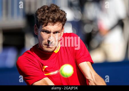 Tokyo, Japan. 31st July 2021. Olympic Games: Tennis match between Novak Djokovic v Pablo Carreño at Ariake Arena in Japan. © ABEL F. ROS / Alamy Live News Stock Photo