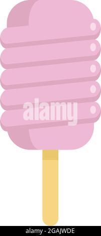 Sweet popsicle icon. Flat illustration of sweet popsicle vector icon isolated on white background Stock Vector