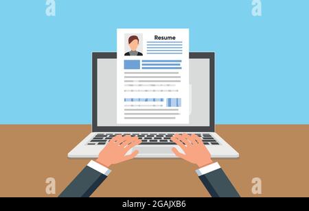 Applying Resume Cv Template With Photo And Details. Stock Vector