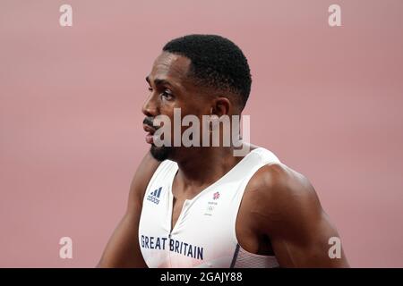 Tokyo, Japan. 31st July, 2021. 31st July 2021; Olympic Stadium, Tokyo, Japan: Tokyo 2020 Olympic summer games day 8; Menas 100 metre qualifying as Great Britains UJAH Chijindu finishes 3rd and qualifies Credit: Action Plus Sports Images/Alamy Live News Stock Photo