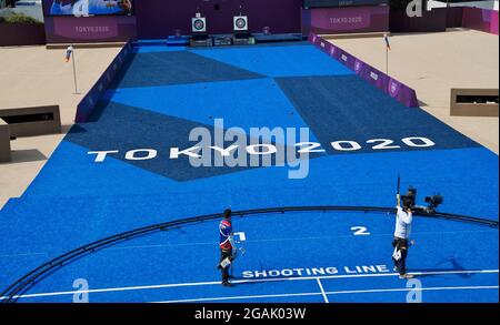 Tokyo, Japan. 31st July, 2021. General view of the Tokyo Olympics Archery at Yumenoshima Park Archery Field in Tokyo, Japan on Saturday, July 31, 2021. Photo by Keizo Mori/UPI Credit: UPI/Alamy Live News Stock Photo