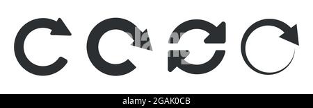 Set Video play button like simple replay icon isolated on black and white. Stock Vector