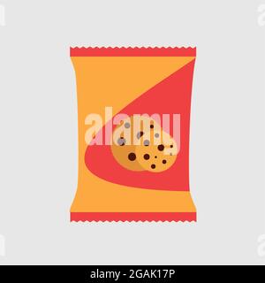 Declious dessert falling cookies with chocolate drops Stock Vector