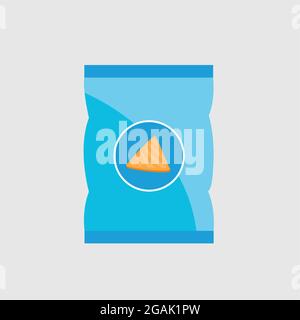 Two packs of chips dropped into cheese sauce Stock Vector