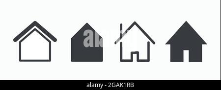 Web home flat icons set for apps and websites Stock Vector