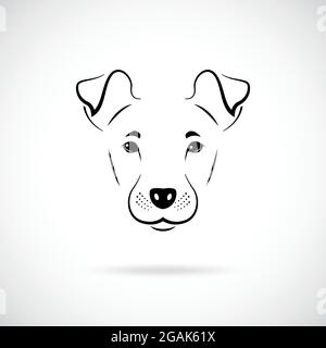 Portrait of Manchester terrier. Black and white icon. Vector illustration. Stock Vector