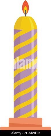 Birthday candle icon. Flat illustration of birthday candle vector icon isolated on white background Stock Vector