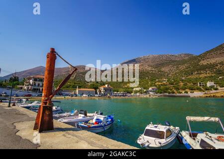 The beautiful seaside village of Kotronas located in Mani area in Lakonia, Peloponnese, Greece Stock Photo