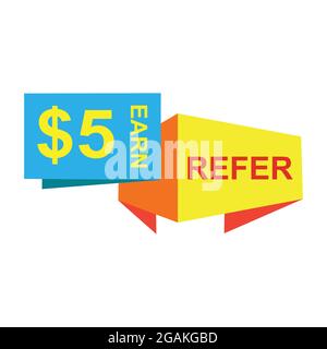 Refer a friend colorful banner or poster referral vector EPS File. Stock Vector