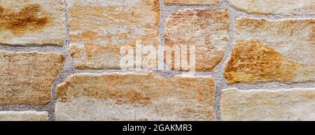 panorama texture of natural masonry Stock Photo