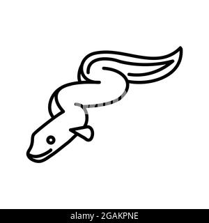 Sea eel icon. Seafood flat pictogram for web. Line stroke. Isolated on white background. Outline vector eps10 Stock Photo