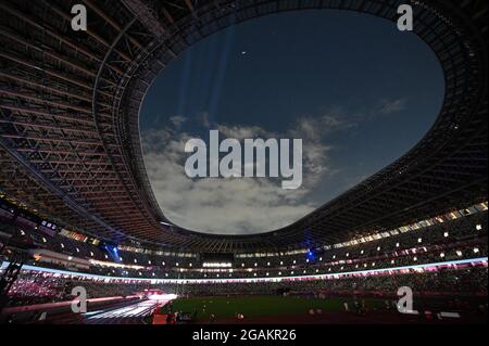 Tokyo, Japan. Credit: MATSUO. 31st July, 2021. General view Athletics : Women's 100m Final during the Tokyo 2020 Olympic Games at the National Stadium in Tokyo, Japan. Credit: MATSUO .K/AFLO SPORT/Alamy Live News Stock Photo